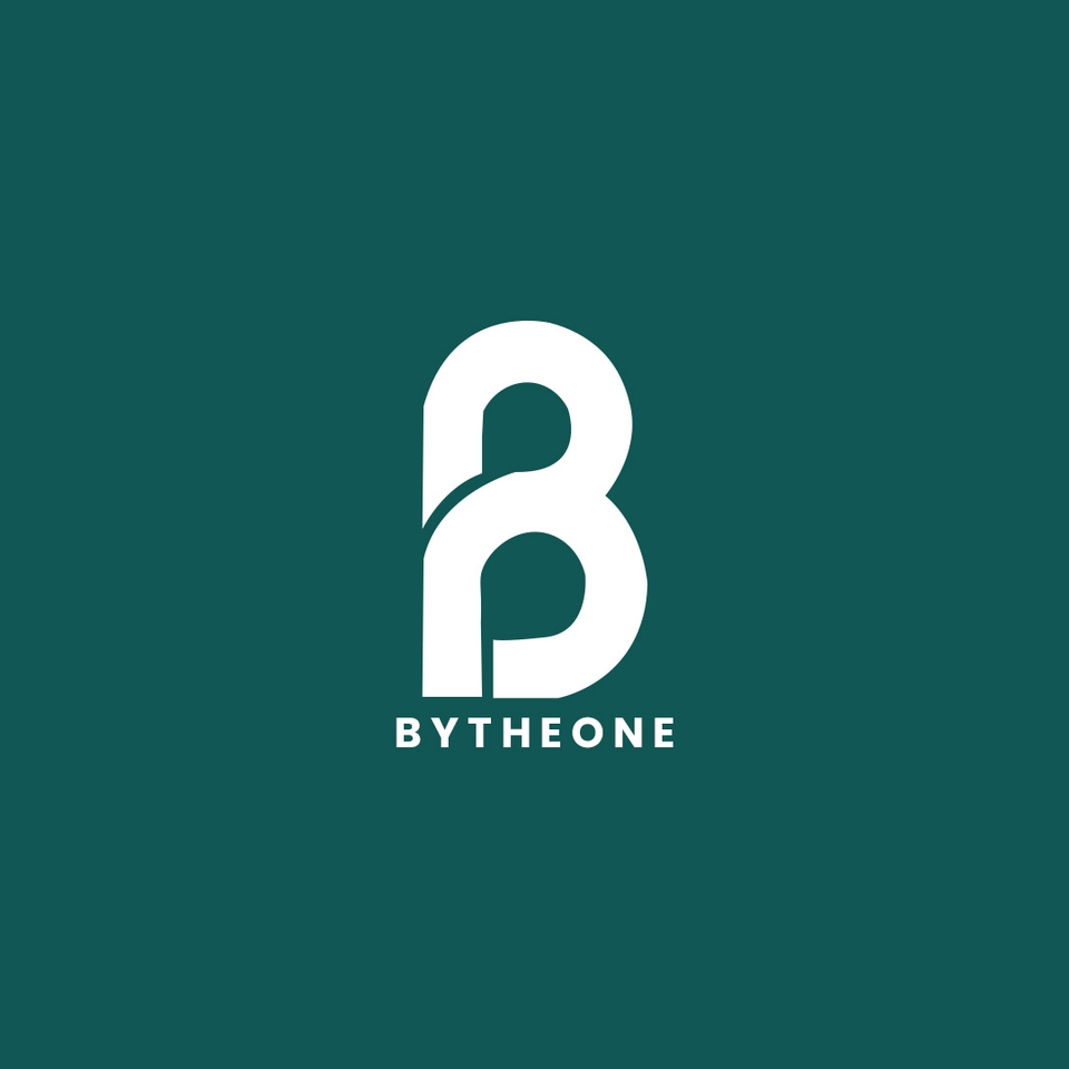 Desain Logo B dengan nama By The One, logo keren untuk bisnis Anda.