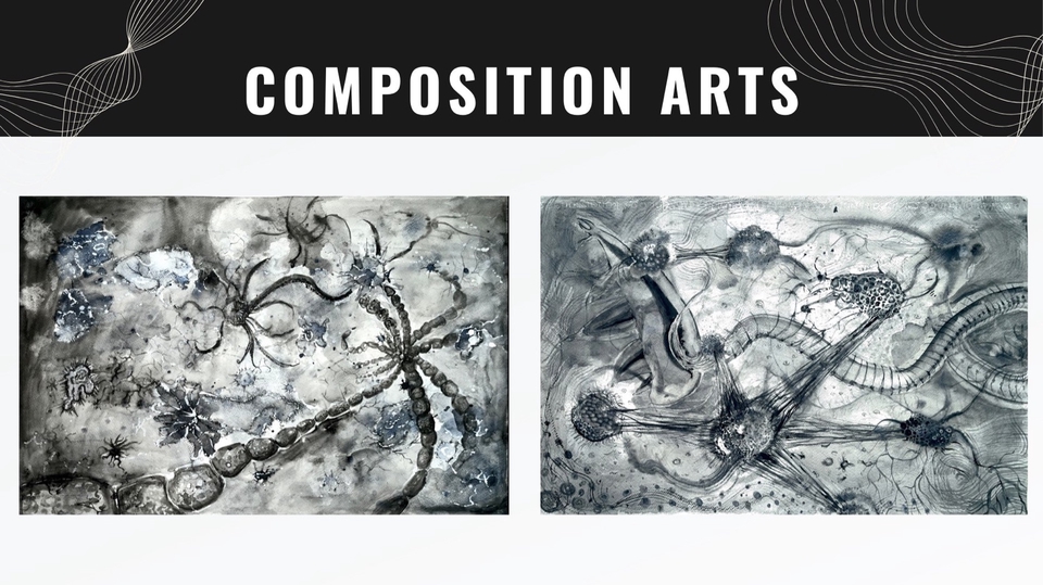 วาดภาพประกอบศิลปะดิจิทัล ภาพวาดมือเส้นดำขาว สไตล์อาร์ตเวิร์ค