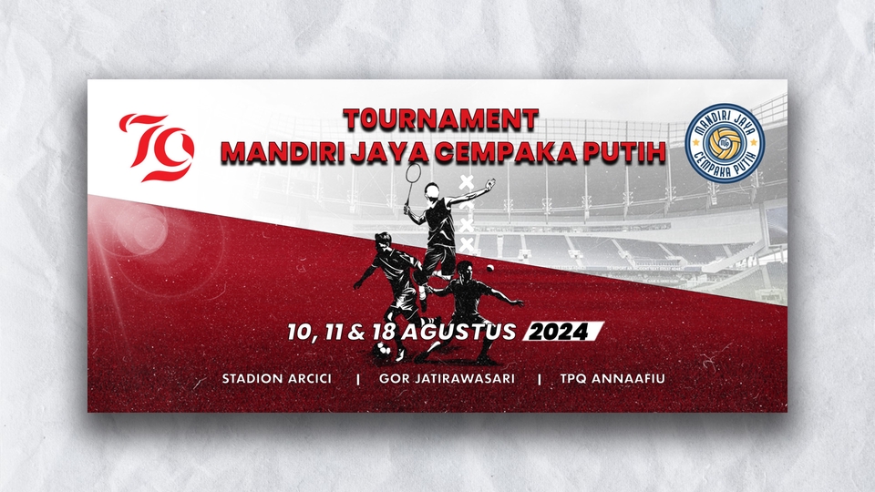 Jasa Desain Spanduk Online Tournament Badminton Mandiri Jaya Cempaka Putih