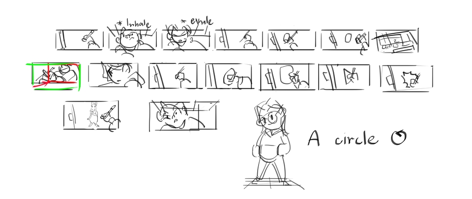 วาด/ออกแบบสตอรี่บอร์ด - วาดภาพสตอรี่บอร์ดตามบทที่ให้มา - 10