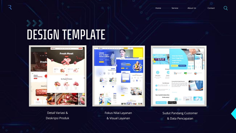 Jasa Pembuatan Website Toko Online - Desain template website toko online dengan fitur detail produk, fokus nilai layanan dan sudut pandang customer.