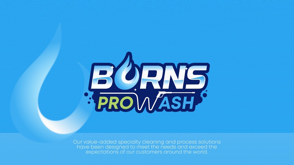Jasa desain logo profesional untuk perusahaan Burns Pro Wash.