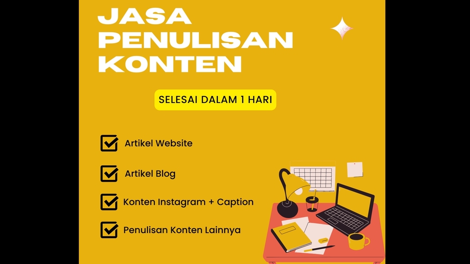 Jasa penulis konten freelance di Indonesia, meliputi penulisan artikel website, blog, konten Instagram, dan caption, serta jasa penulisan konten lainnya.