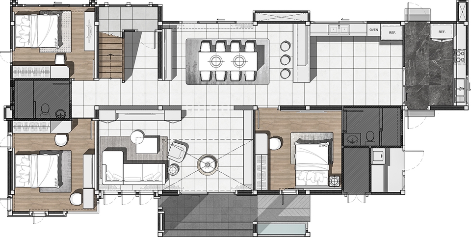 ออกแบบแปลน - รับลงสี Layout Plan/Master Plan วางเฟอร์นิเจอร์ลงสี Layout Plan/Master Plan - 4