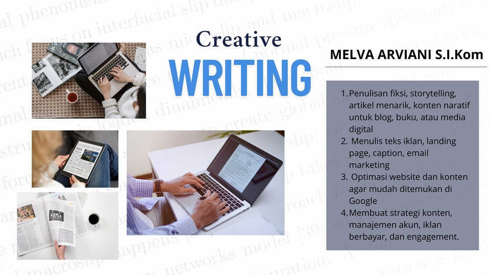 Jasa Copywriting untuk Landing Page dan Deskripsi Produk - JASA CREATIVE WRITING, COPY WRITING, SEO, MEDIA SOSIAL SPECIALIST