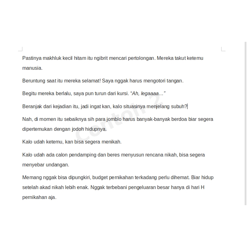 Penulisan Konten - CERPEN & STORYSELLING SATU HARI JADI - 4