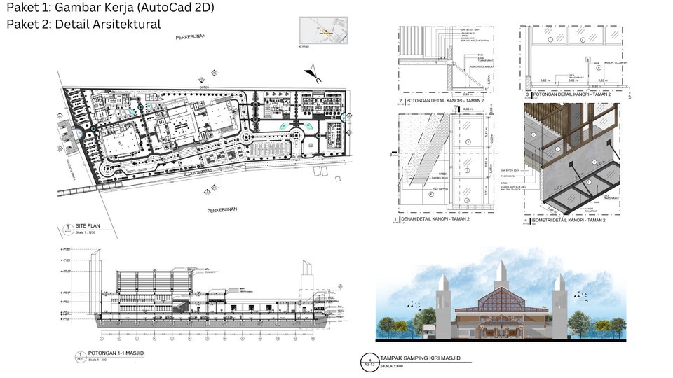 CAD Drawing - Gambar Kerja 2D AutoCad (As Built Drawing) dan Detail Arsitektural - 1