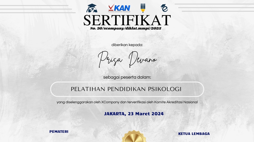 Digital Printing - Template Sertifikat Minimalis Monokrom - 1