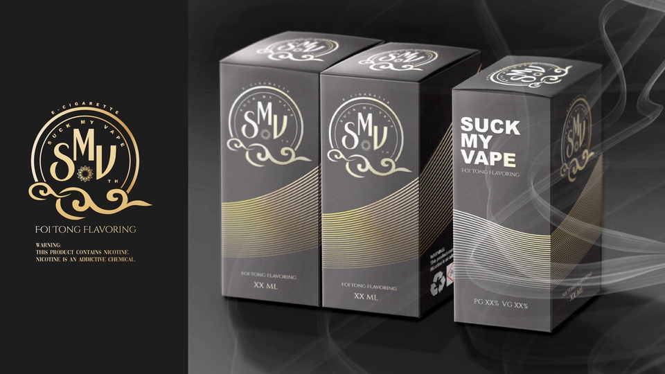 รับออกแบบบรรจุภัณฑ์ กล่องบรรจุภัณฑ์ ขวดน้ำ ยาสูบ ออกแบบแพคเกจจิ้ง Suck My Vape