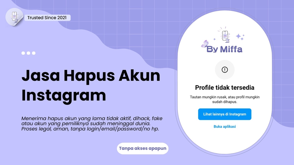 Jasa Lainnya di Pemasaran dan Periklanan - Jasa Hapus akun Instagram Tanpa Akses