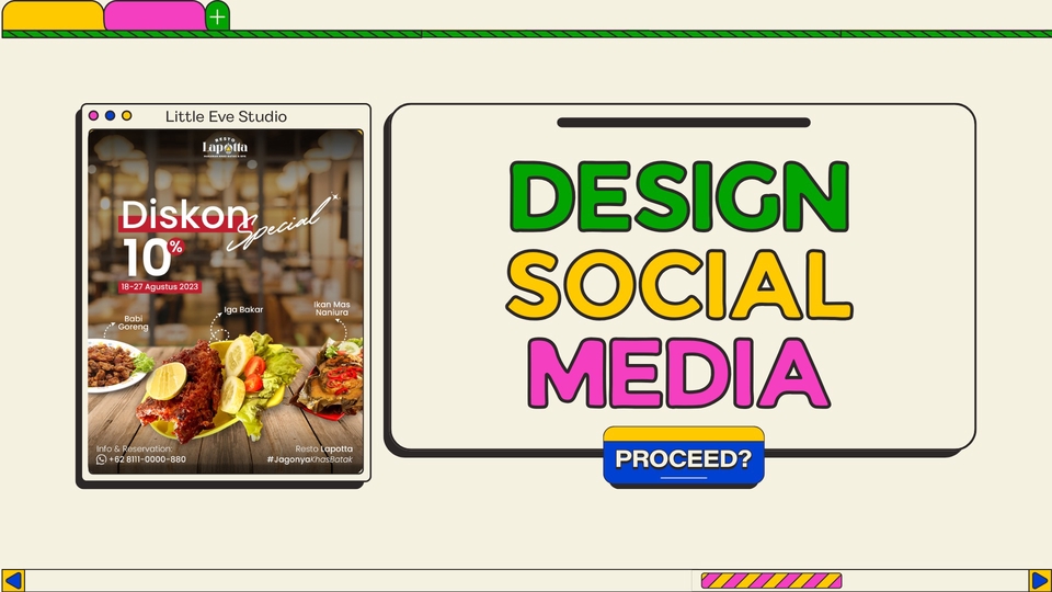 Desain banner instagram untuk promosi dengan diskon 10% untuk makanan JASA BUAT BANNER INSTAGRAM