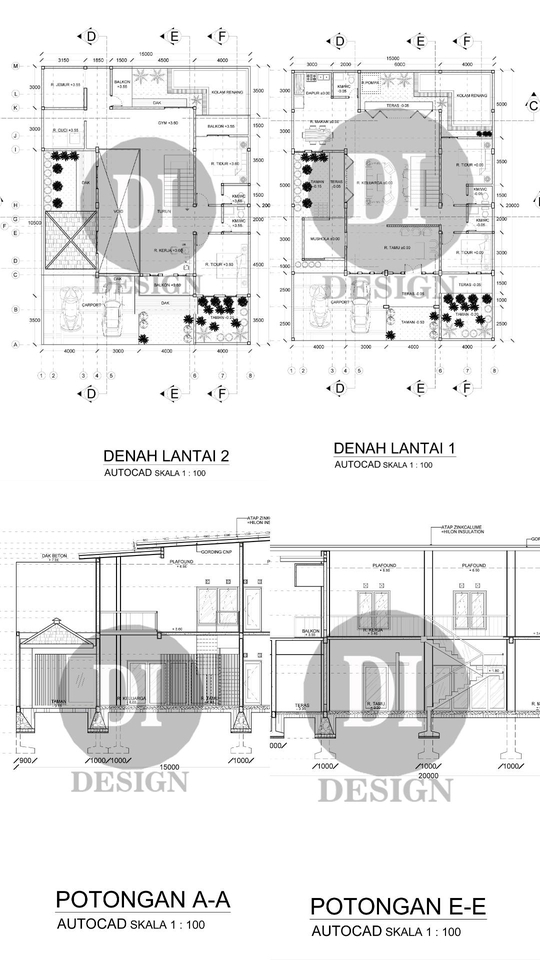 CAD Drawing - GAMBAR KERJA DAN DESAN RENDERING SKETCHUP HARGA MULAI 8K PER METER PERSEGI - 4