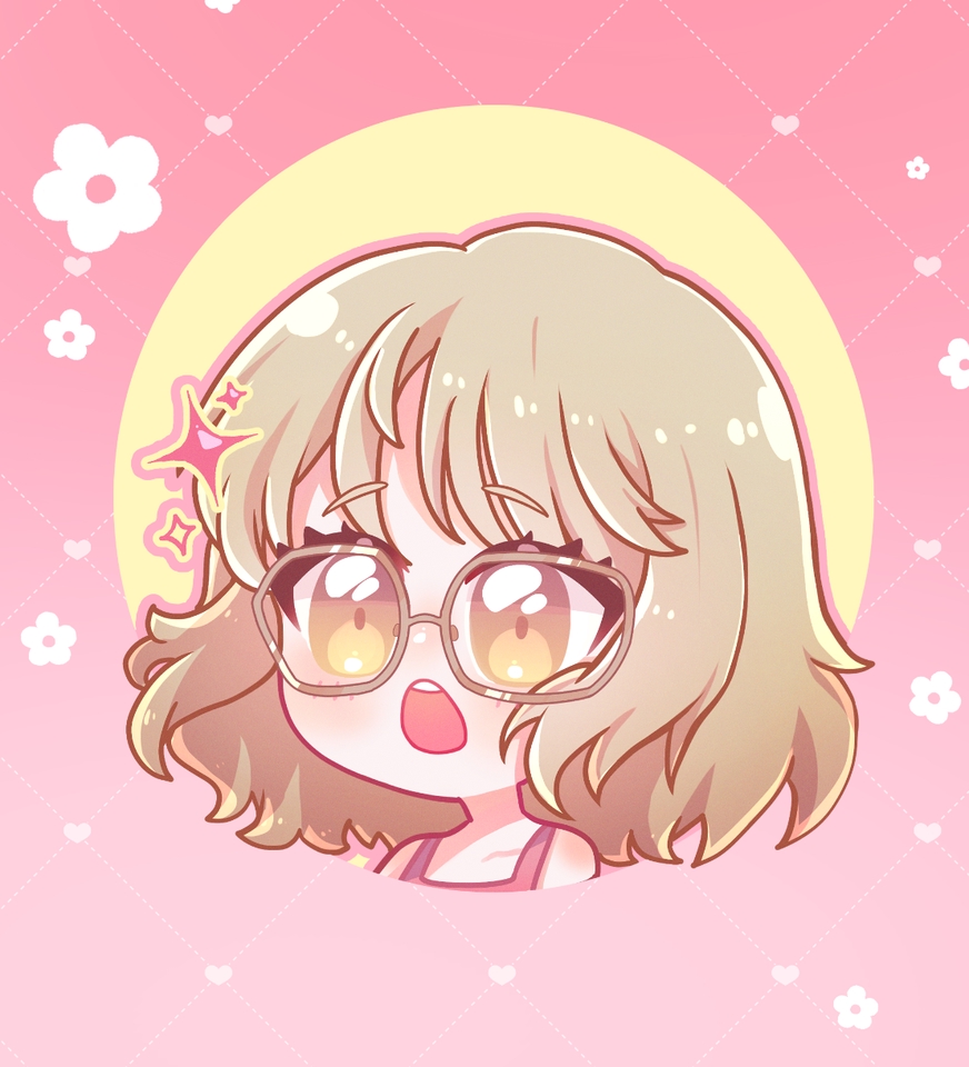 รับวาดรูปการ์ตูนน่ารัก สไตล์ญี่ปุ่น ผู้หญิงใส่แว่น