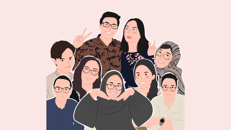 Gambar dan Ilustrasi - Ilustrasi Wajah Flat Art - 1