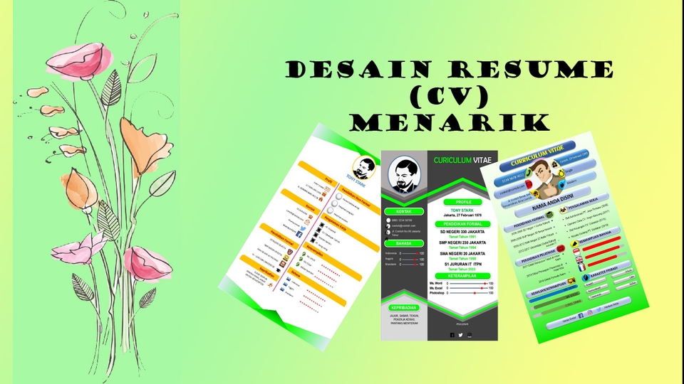 Portfolio & Resume - Desain Resume (CV) Menarik... Satu Hari Jadi.. Bonus Revisi.. - 1