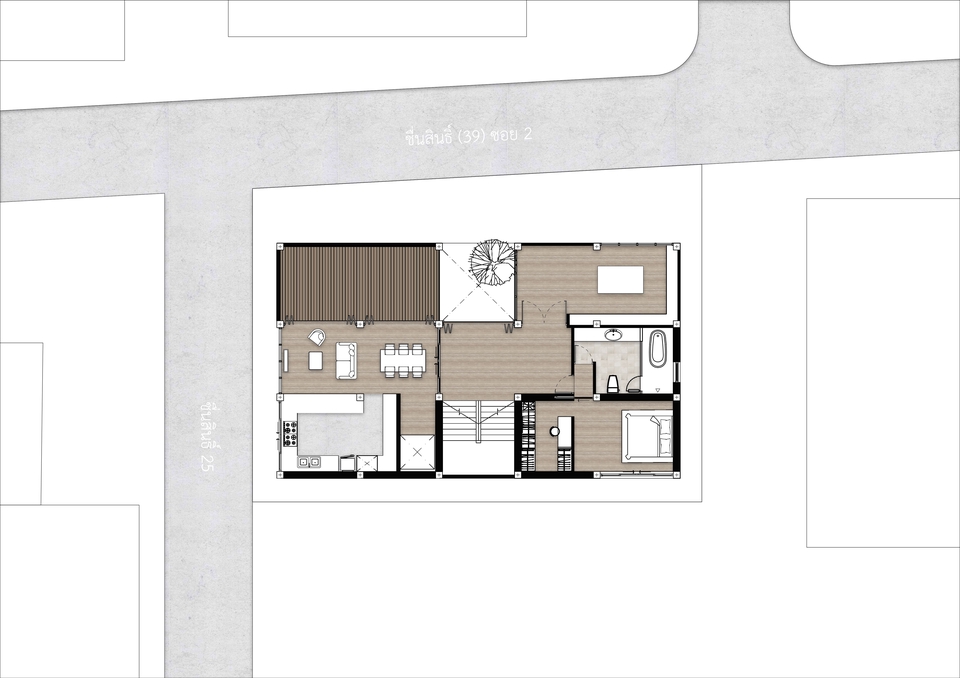 แบบบ้านชั้นเดียว ออกแบบตกแต่งภายในบ้าน