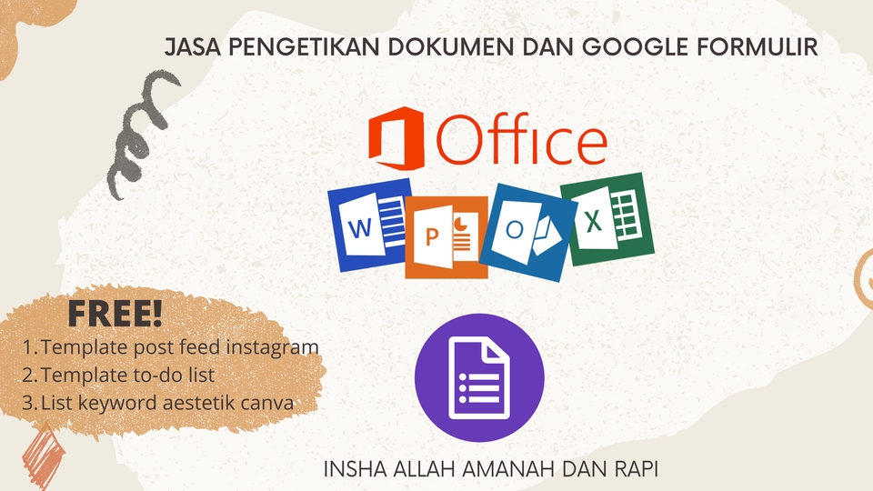 Pengetikan Umum - PENGETIKAN DOKUMEN, SPREADSHEET, POWERPOINT, KONVERSI FILE, DLL-Insha Allah Amanah dan Rapi - 1
