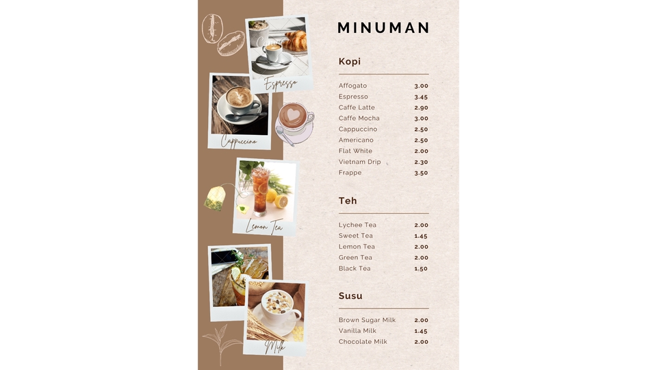Digital Printing - Pembuatan menu makanan, minuman dll - 3