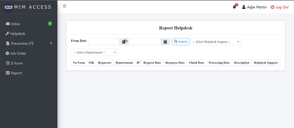 Jasa pembuatan website perusahaan dengan fitur helpdesk untuk pelaporan dan manajemen tiket.