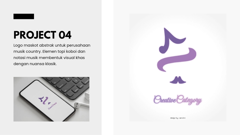 Desain logo perusahaan musik country modern minimalis
