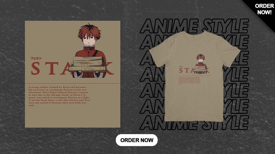 Desain kaos distro anime dengan karakter pria memegang pizza, jasa desain kaos, desain kaos custom, desain kaos anak, desain motif kaos, harga desain kaos.