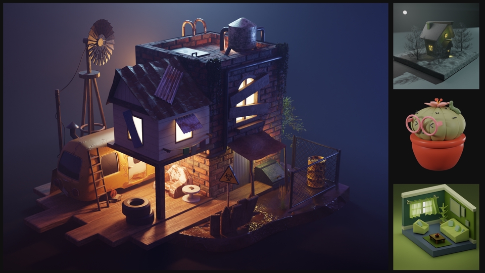 ทำโมเดล 3D - 3D Modeling, Isometric, Logo Brand - 1