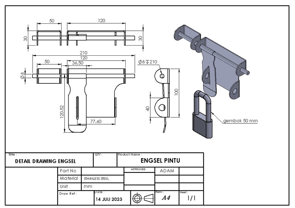 CAD Drawing - DESIGN PRODUCT DAN DETAIL DRAWING  - 4