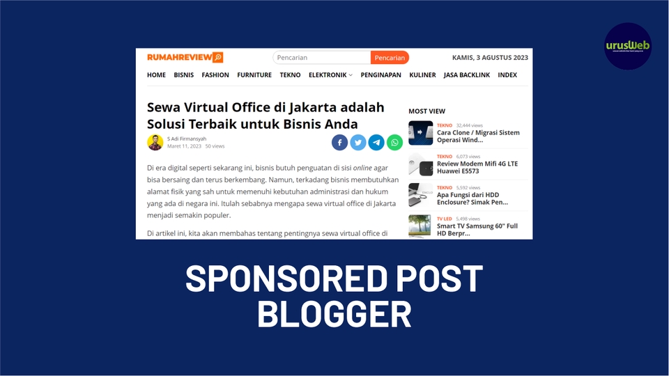 Blogger - Jasa Sponsored Post & Content Placement Blogger - 3