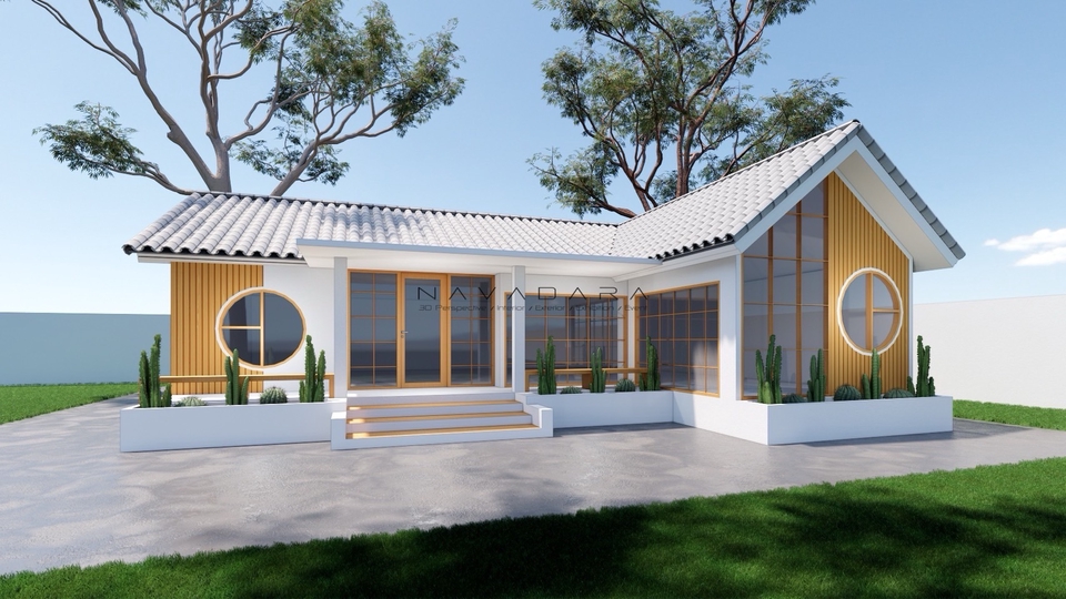 รับออกแบบบ้าน3D perspective โมเดลบ้าน3มิติ สวยงาม ราคาถูก บริการเขียนแบบ3D