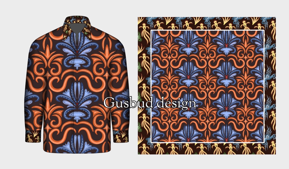 Desain kaos dengan motif batik modern untuk pria dan wanita, desain kaos distro, jasa desain kaos custom, desain kaos online.