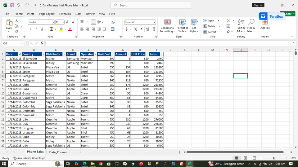Jasa entry data excel untuk analisis penjualan telepon