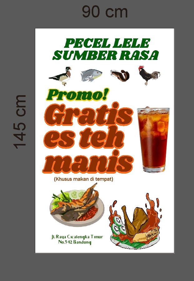 Promo gratis es teh manis pecel lele sumber rasa desain spanduk makanan desain spanduk promo makanan desain spanduk desain spanduk jualan makanan