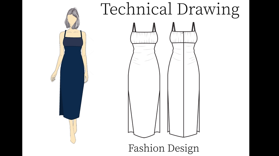 Desain Kaos & Motif - TECHNICAL DRAWING FASHION DESIGN - 1