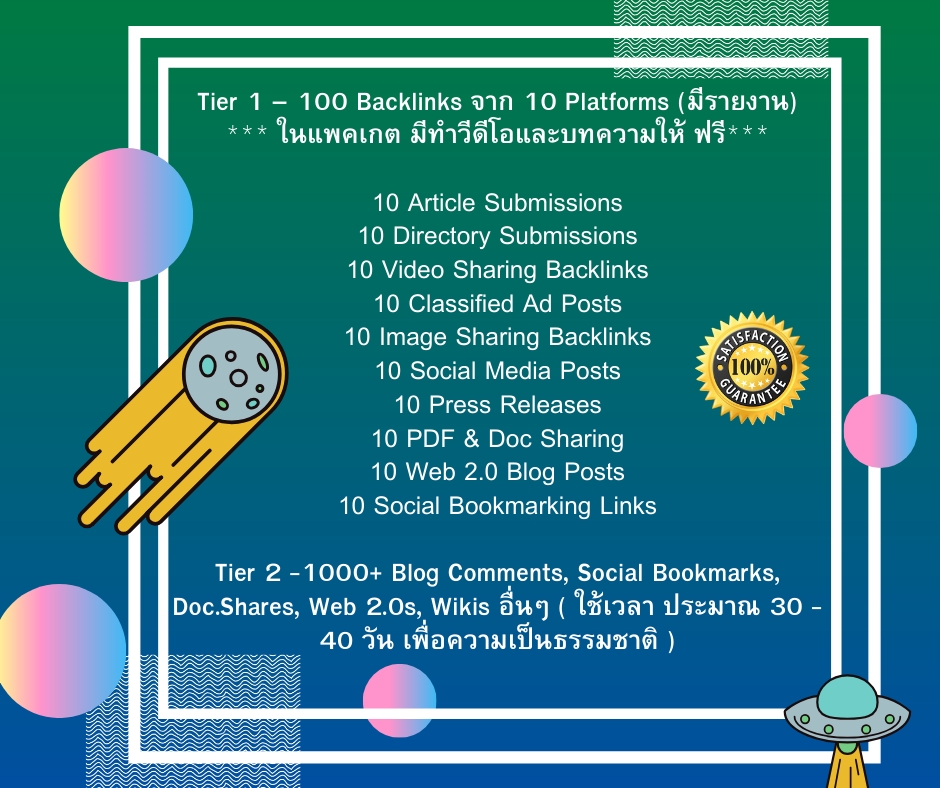 ทำ SEO - SEO คุณภาพสูง แรงๆ 100 Backlinks จาก 10 Platforms+++ HOT !! - 2