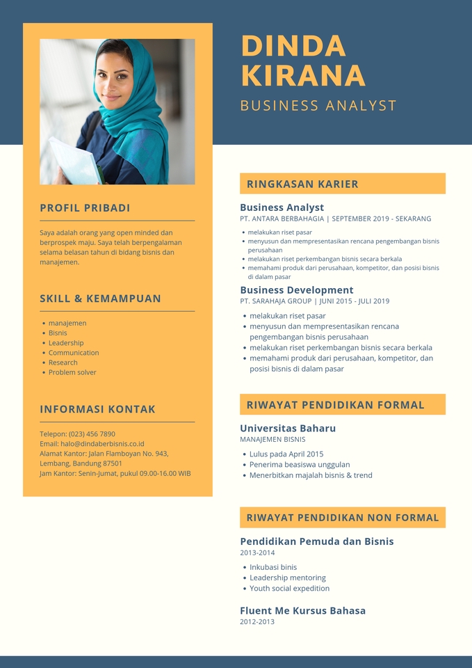 Portfolio & Resume - Desain CV Resume Curriculum Vitae (Editable) - 2
