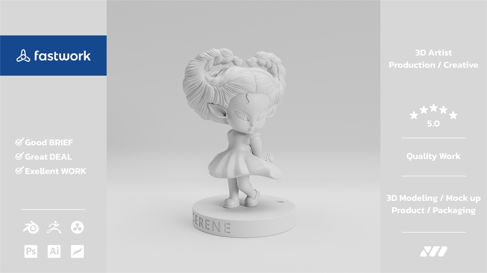 รับผลิต art toy ตัวละครหญิง 3D