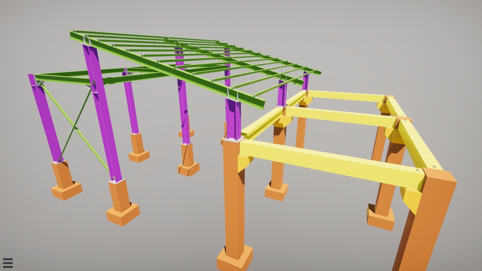 3D & Perspektif - Jasa pemodelan desain 3d bangunan baja/beton menggunakan software Tekla Structures - 6