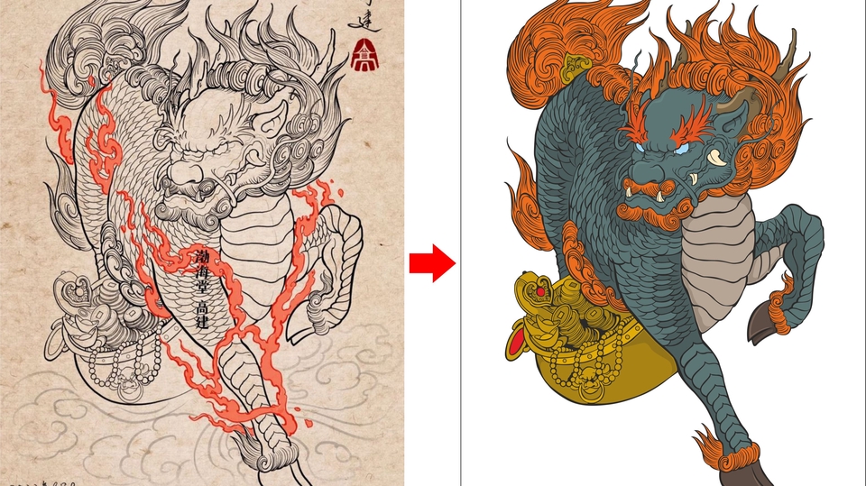 Gambar dan Ilustrasi - Gambar ulang Dari sketsa ke Digital art Vector - 1