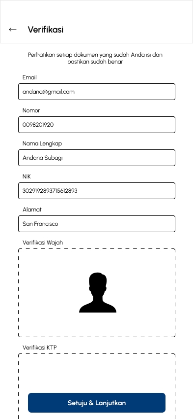 Formulir verifikasi UI UX dengan desain modern dan ramah pengguna, cocok untuk jasa desain UI UX website dan mobile.