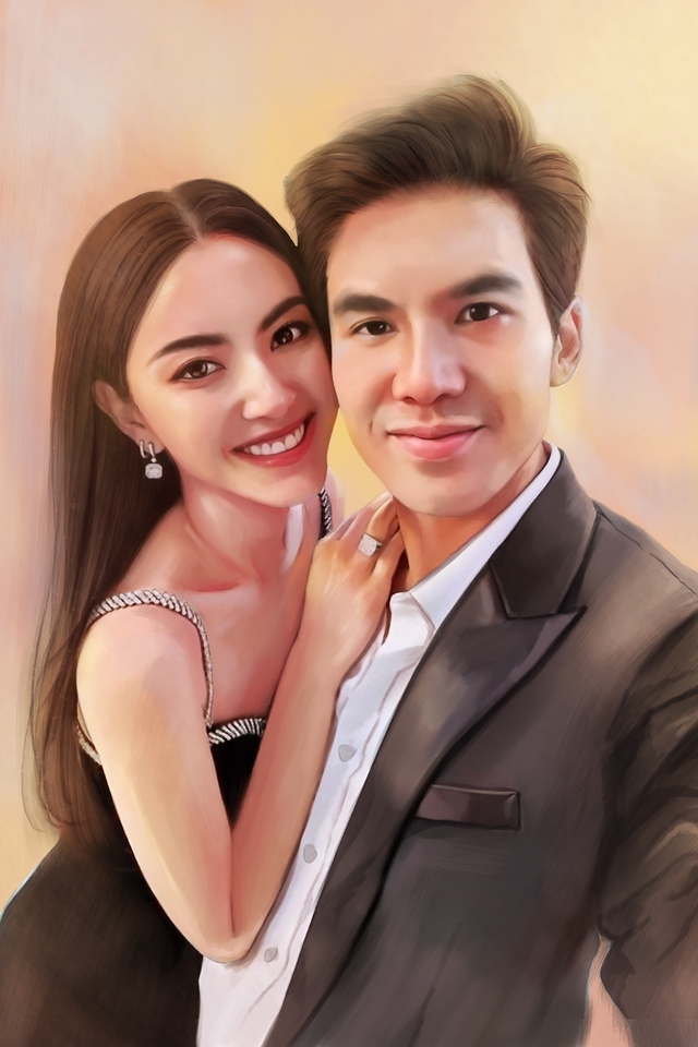 วาดภาพเหมือน Portrait - ภาพวาดคนเหมือน Portrait  แนวหวานละมุน - 12