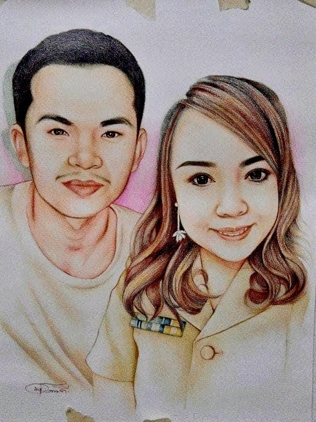 วาดภาพเหมือน Portrait - วาดภาพคนเหมือน ด้วยสีไม้และวาดเส้นขาวดำ - 5