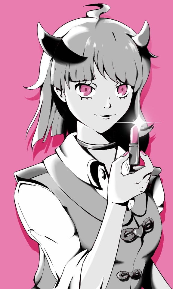 Jasa Ilustrasi Anime Digital Wanita Cantik dengan Lipstik