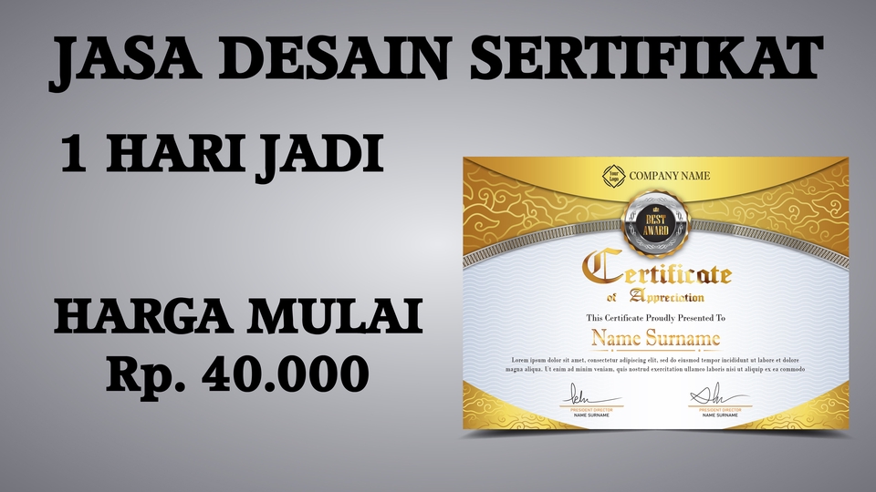Digital Printing - Desain Sertifikat - 1