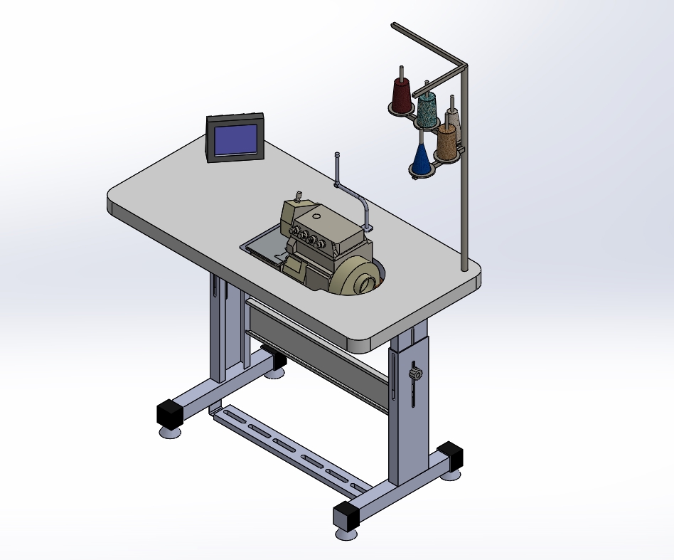 Jasa desain 3D model mesin jahit overlock untuk keperluan bisnis fashion.