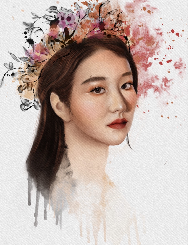 วาดดภาพ Portrait Digital paint [ water color ]
