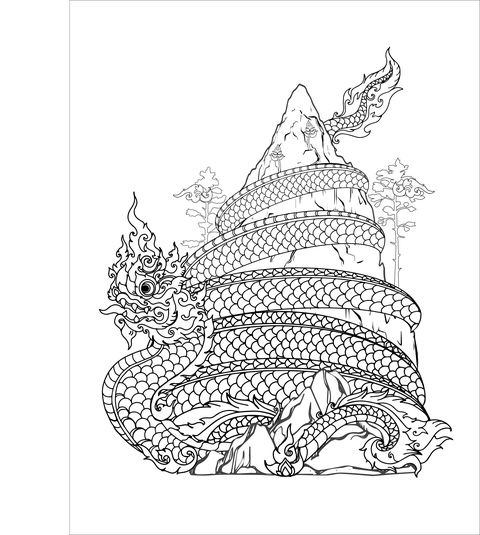 วาดภาพประกอบ - รับออกแบบลาย "พญานาค" ในรูปแบบลายเส้น คงเอกลักษณ์ - 7