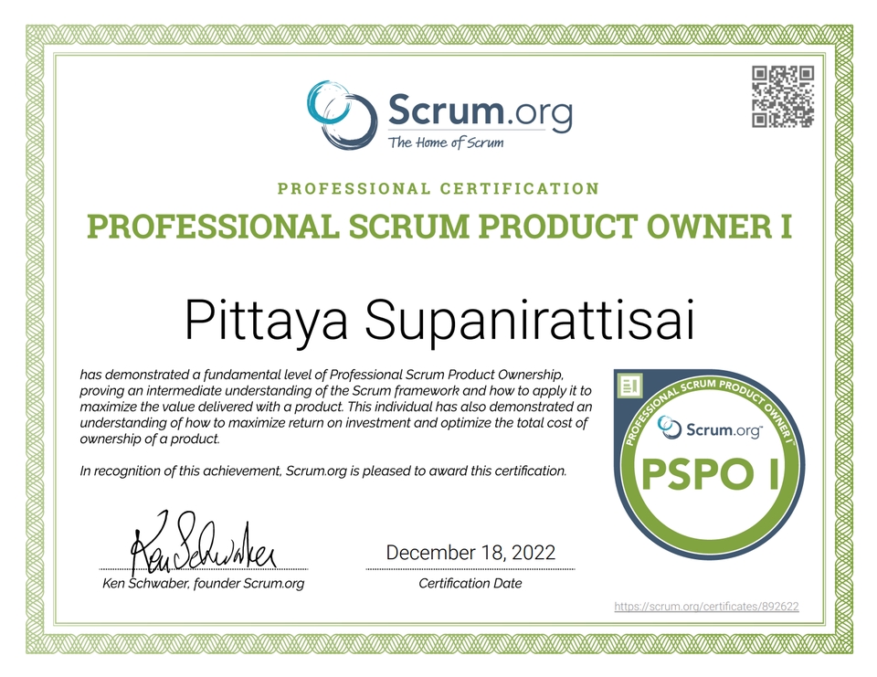 ผู้เชี่ยวชาญให้ความรู้เฉพาะด้าน - ติวสอบ PSMI / PSMII / PSPOI เพื่อใช้ในการทำงานในตำแหน่ง Agile Coach, Scrum Master, Product Owner - 5