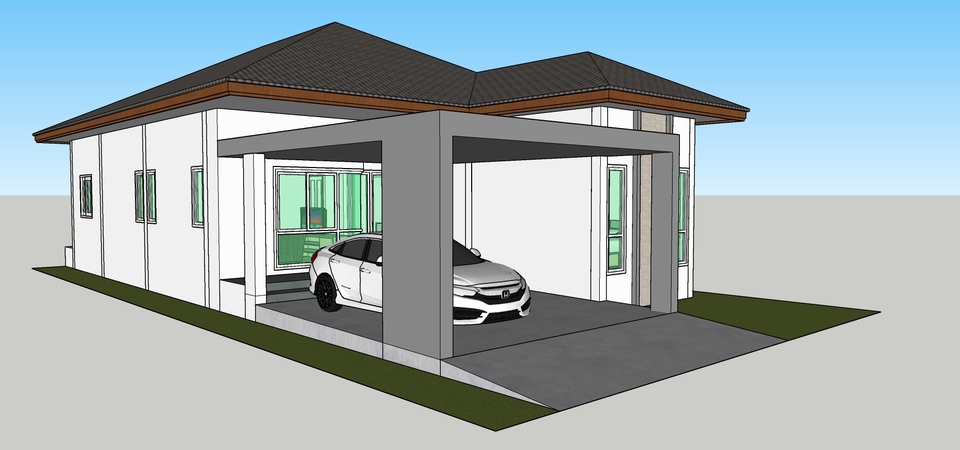 3D Perspective - รับขึ้นโมเดล 3D Perspective และออกแบบเขียนแบบขออนุญาติก่อสร้างอาคารพื้นที่ไม่เกิน 1,000 ตร.ม. - 9