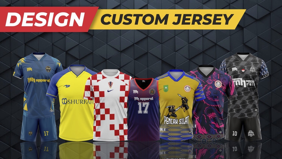 Jasa Desain Berbagai Jersey (Futsal / Bola, Basket, Sepeda, dll) - DESAIN JERSEY PRINTING FUTSAL, BASKET, BADMINTON & SPORTSWEAR LAINNYA + DESAIN LOGO