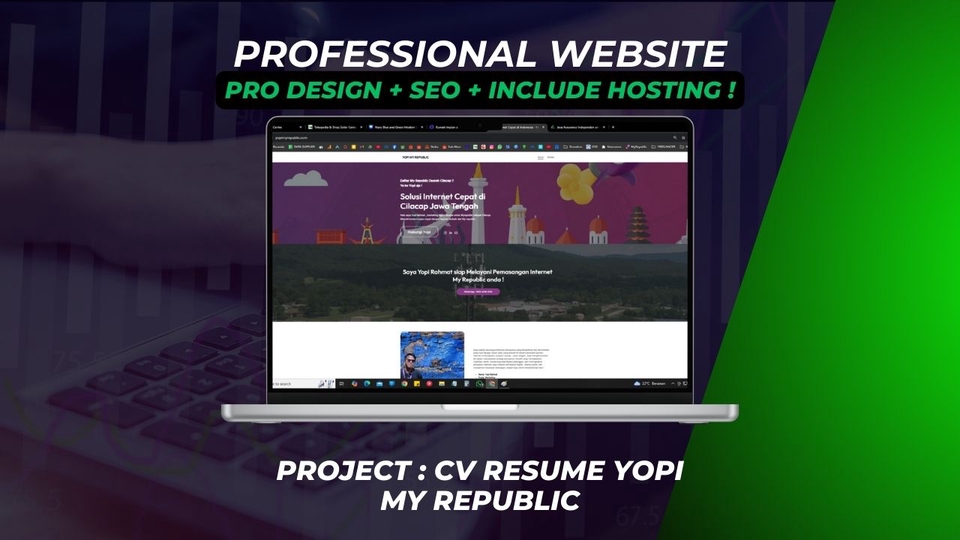 Jasa pembuatan website profesional untuk CV resume dengan desain modern dan SEO